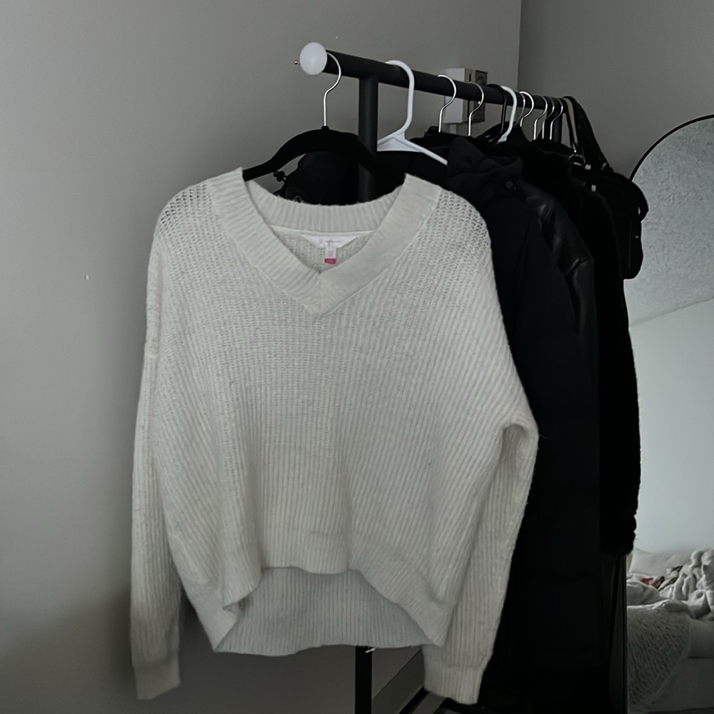 Oversized white knit sweater - Picture 2 of 4